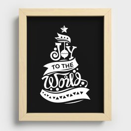 Joy To The World Christmas Tree Holiday Quote Recessed Framed Print