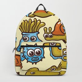 Comic Pattern With Underwater World Backpack