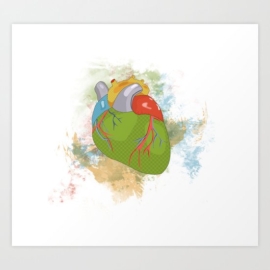 Funky Heart Art Print
