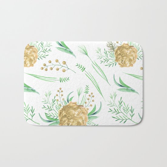 Coral Peach Garden Bath Mat