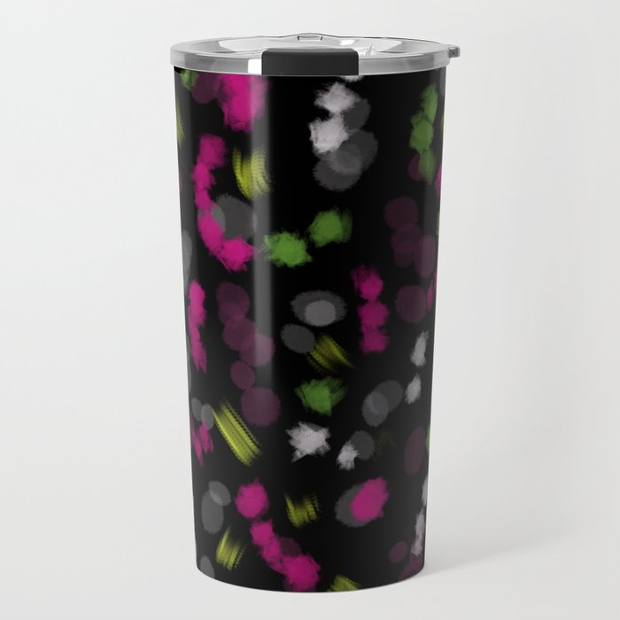 Colorful Dots with Black Painting Travel Mug