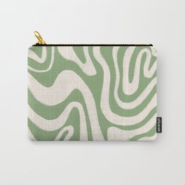 Cheerful Sage Green Liquid Swirl  Carry-All Pouch