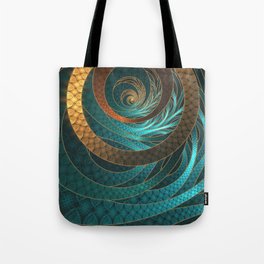 Beautiful Corded Leather Turquoise Fractal Bangles Tote Bag