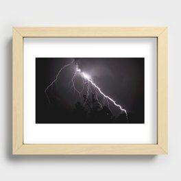 Lightning Over Trees Recessed Framed Print