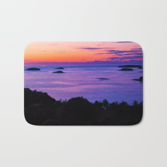 Sunset at sea Bath Mat