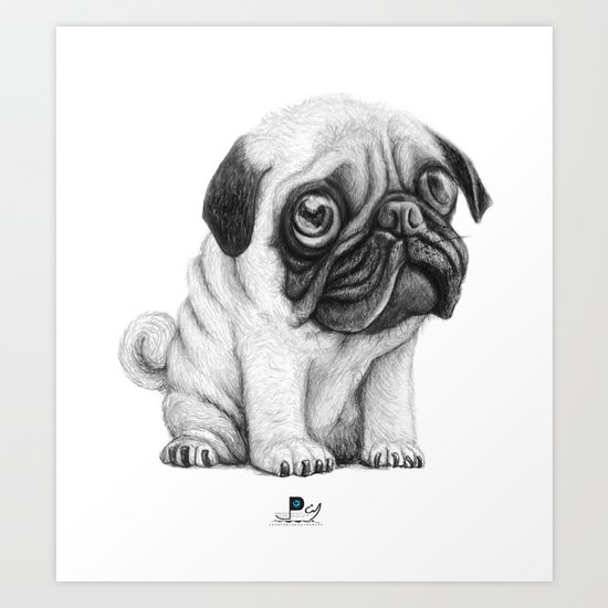 Pug Pug 01 Art Print