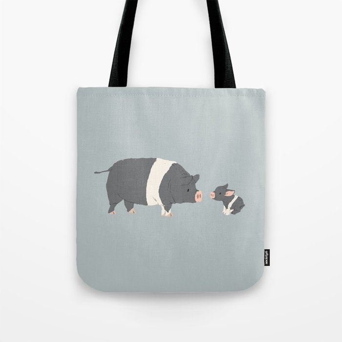 Cute Grey Pig Tote Bag