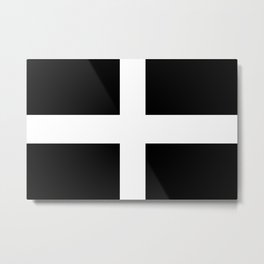 Saint Piran's Flag of Cornwall UK Metal Print | Cornwall, Graphic Design, Kernow, Saintpiran, Pattern, Digital, Black And White, Graphicdesign, Dutchy, Black and White 