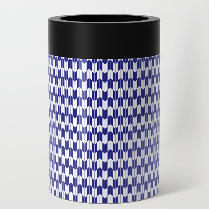 Retro Outdoor Party Blue Can Cooler