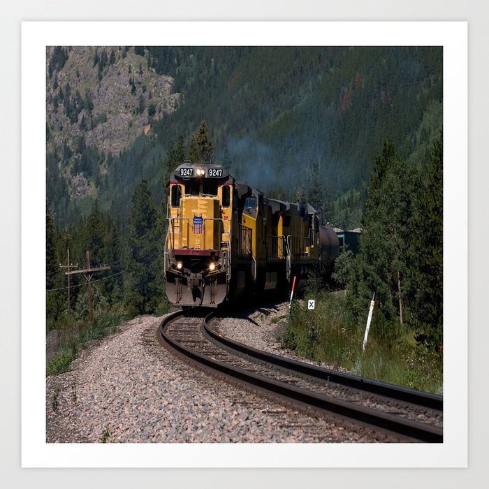 Train in Mountain Pass Art Print