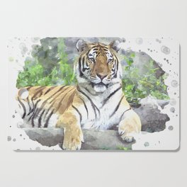 Tiger Watercolor Cutting Board