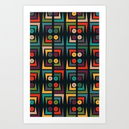 Color jukebox pattern Art Print