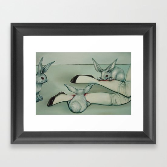 Alice, Devoured by Rabbits Framed Art Print
