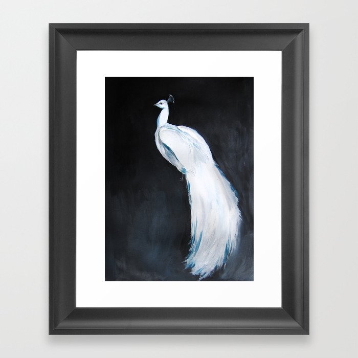 White Peacock II Framed Art Print