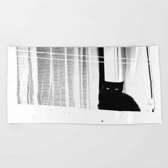 Black Cat Beach Towel
