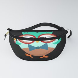 Eyeglass Owl With Pencil Gift Idea Motif Fanny Pack