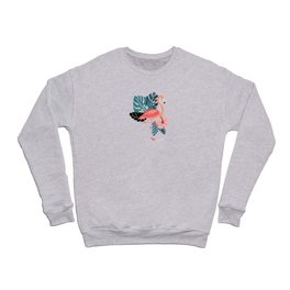 Tropical Flamingos – Mint Crewneck Sweatshirt