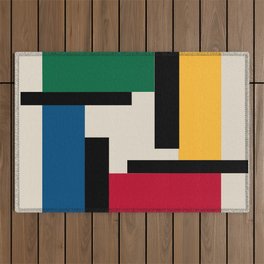 Linear abstract figures Outdoor Rug