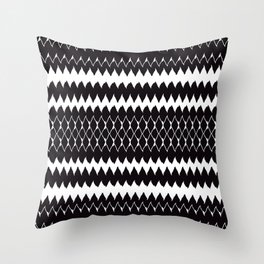 Black White Chevron Pattern Throw Pillow