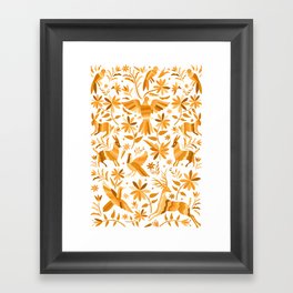 Mexican Otomí Design in Yellow by Akbaly Framed Art Print