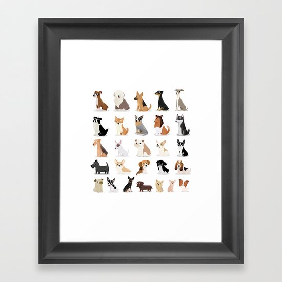 Dog Overload - Cute Dog Series Framed Art Print
