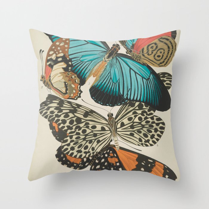 E.A.Séguy - Papillons / Butterflies (1925) Plate 11 Throw Pillow