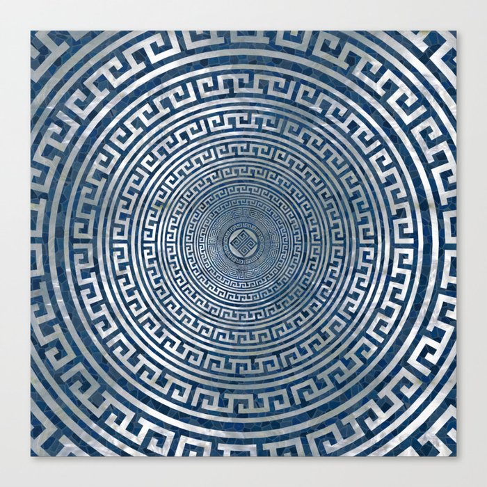 Circular Greek Meander Pattern Greek Key Ornament Canvas Print by