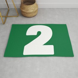 2 (White & Olive Number) Area & Throw Rug