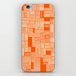 Sketchy Orange Bricks Pattern Design iPhone Skin