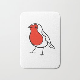 Robin Red Breast Bath Mat | Graphic, Robin, Animal, Birdlover, Bird, Robinlover, Digitalillustration, Festive, Christmasrobin, Cuterobin 