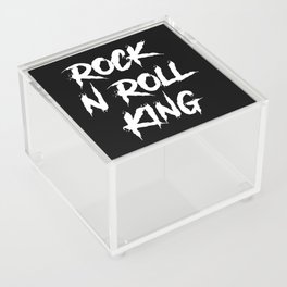 Rock and Roll King Typography White Acrylic Box