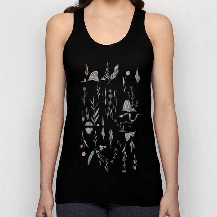 Abstract Woodland Pen and Ink and Watercolor Illustration Tank Top