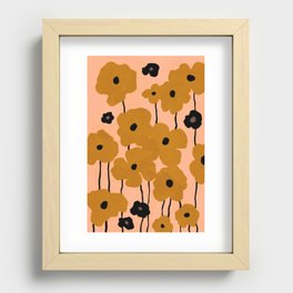 Abstract pastel wild blossoms  Recessed Framed Print