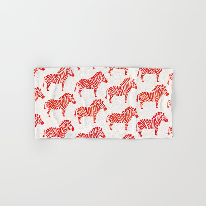 Zebras – Red Palette Hand & Bath Towel