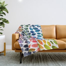 Colorful Painted Drops Throw Blanket
