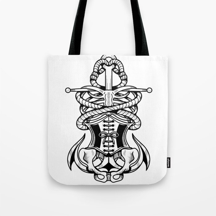 Sigil of the Lady Pirate (White Design) Tote Bag