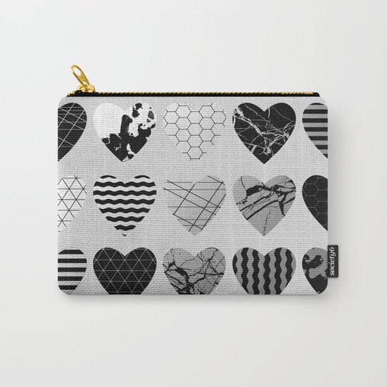 Metallic Love - Hexagon, stripes, triangles, geometric, marble, paint splat hearts! Carry-All Pouch