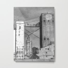 Grain Towers Metal Print | Farming, Harvest, Forgotten, Vintage, Isolated, Missouri, Stillstanding, Blackandwhitephotography, Grainsilos, Digital 