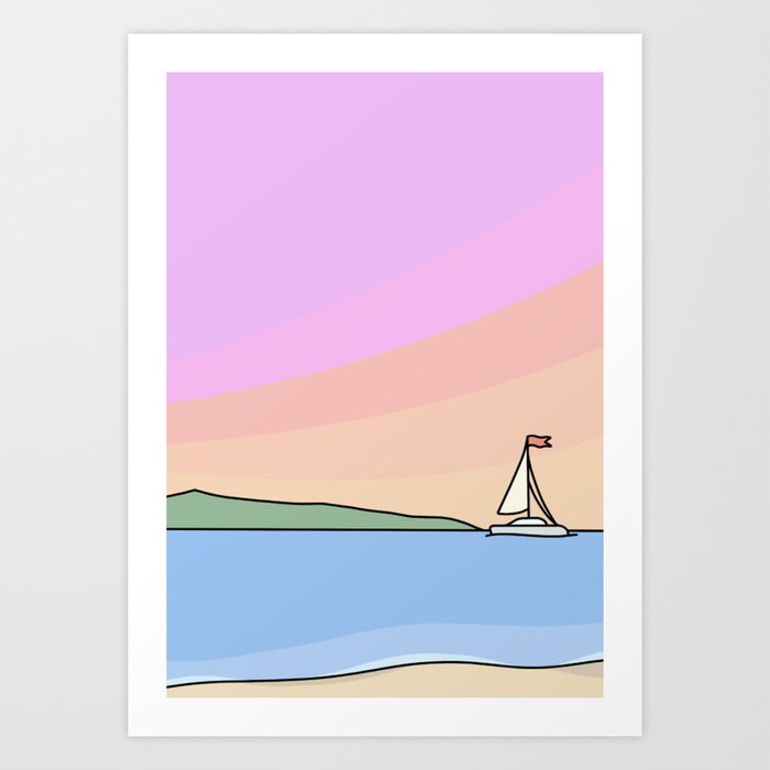 The Calm Waves at 1770 Art Print