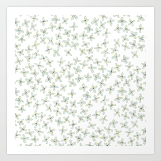 Blue Cherry Blossom Art Print