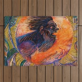 Witch Doctor (Shaman) by David Davidovich Burliuk Outdoor Rug