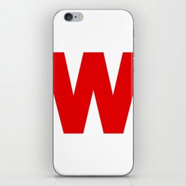 letter W (Red & White) iPhone Skin