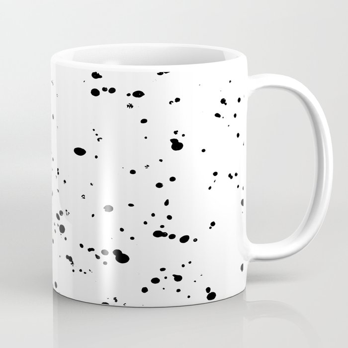 Paint Spatter Black on White Coffee Mug