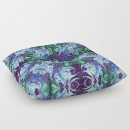 Starry Night in Blue and Green Abstract 2 Floor Pillow