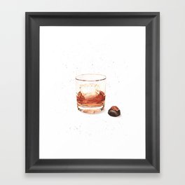 bourbon on the rocks Framed Art Print