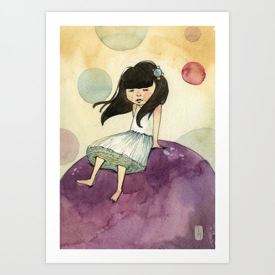 a bubble girl Art Print