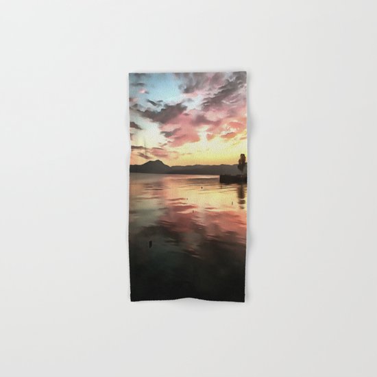 Sunset Reflected On Water Hand & Bath Towel