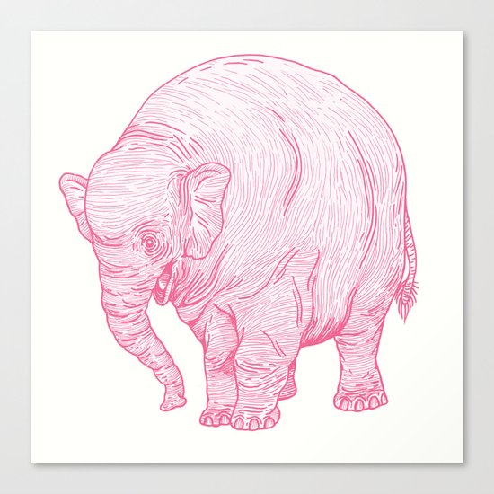 Pink Elephant Canvas Print