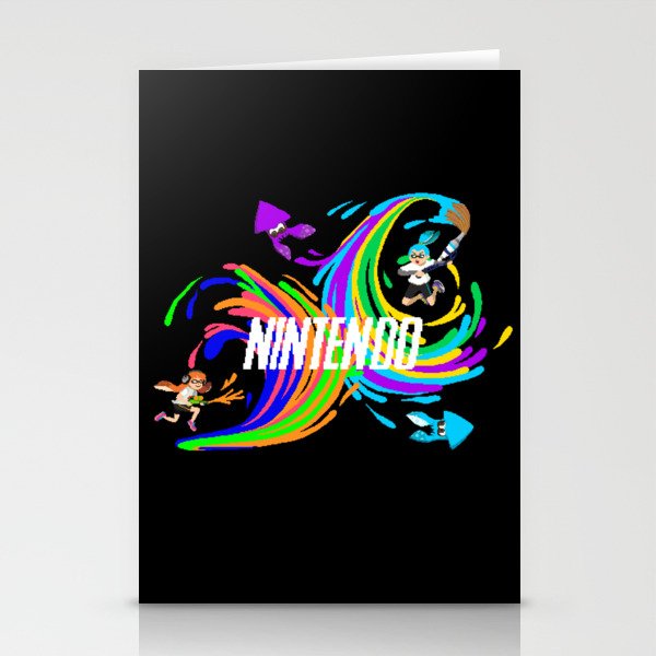 pixel splatoon stationery cards