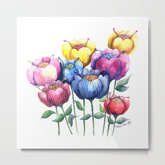 Dancing Posies Metal Print
